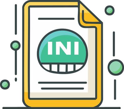 iní archivo formato documento icono ilustración para configuración vector
