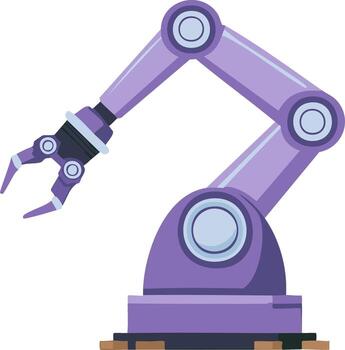 Illustrated Robotic Arm with Gripper for Automation and Manufacturing Operations vector