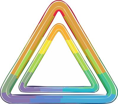 Abstract Colorful Gradient Triangles Hand Drawn Outline Geometric Shape Design Element vector