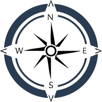 Compass Rose Navigation Symbol. Directional Pointer. Illustration vector