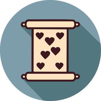 Romantic Scroll with Hearts in Circular Frame for Valentine's Day vector