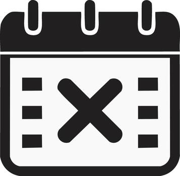 cancelado evento concepto representado por un calendario con un X superposición el programado fecha vector