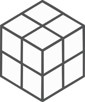Isometric Cube Outline Icon Geometric Symbol Line Design, Puzzle, Block, Pixelated, Abstract Shapes vector
