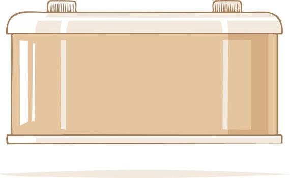 marrón rectangular envase con dos redondo tapas, mínimo ilustración vector