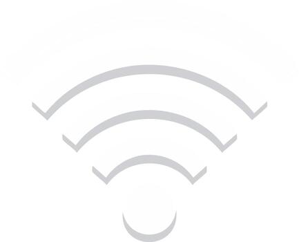 White 3D isometric Wi-Fi symbol for internet connection and network signal vector