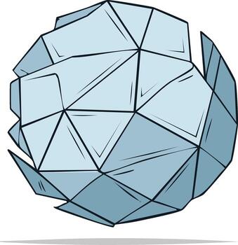 resumen geométrico esfera con facetado superficies y agudo bordes vector