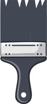 Painter's Tool Featuring Dark Bristles and a Handle Ideal for Canvas, Walls, and Craft Projects vector