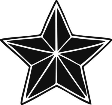Geometric black star shape with angular segments inside and a thick outer outline vector