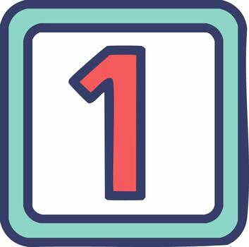 A number one icon in a square frame vector