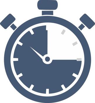 Timer Icon with Hands Showing Duration of Time, Measurement, Stopwatch Symbol vector