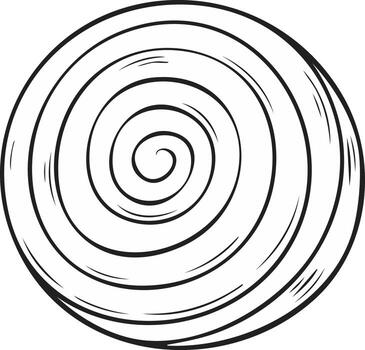 Illustration of a swirling circular object with inward spiraling lines creating depth and dimension for creative projects or graphic design usage vector
