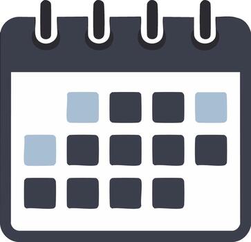 plano diseño calendario icono con destacado fechas para Planificación equipo y eventos vector