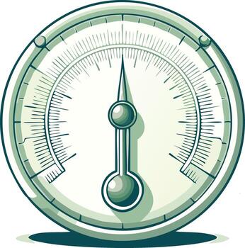 Stylized round meter showing data level or performance indicator measurement graphic vector