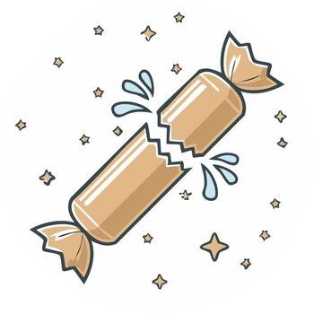 Exploding Candy Wrapper with Stars and Confetti vector