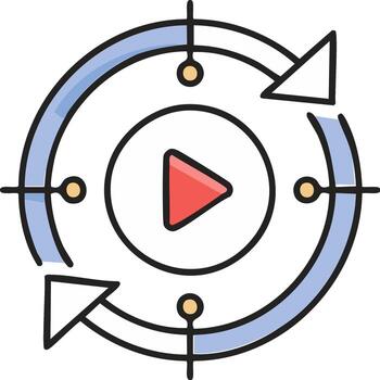 Recycle Play Process Arrow Concept Icon Loop Rotation Illustration vector