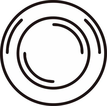 Geometric round shape design with multiple curved lines and outline vector