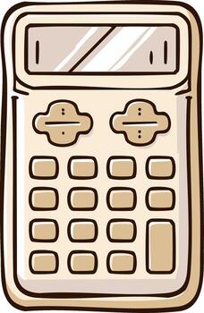 Illustration of a beige calculator. Calculator with buttons for math, science, engineering, or simple accounting vector