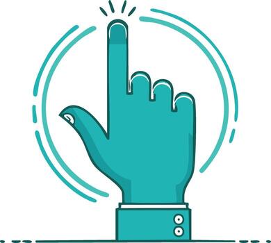 ilustración de un mano cursor haciendo clic o tocando en un pantalla vector