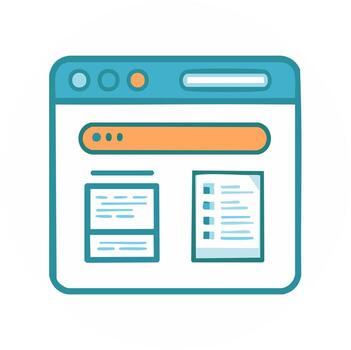 Stylized digital interface design with content blocks and navigation elements vector