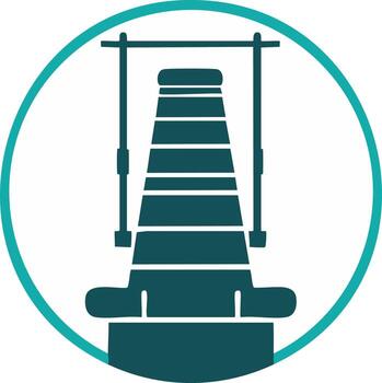 Abstract Icon of a Concrete Cylinder Mold and Frame for Material Testing vector