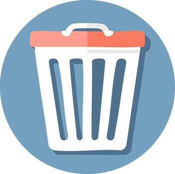 Modern flat design trash can icon symbolizing delete remove or waste disposal in a digital environment vector
