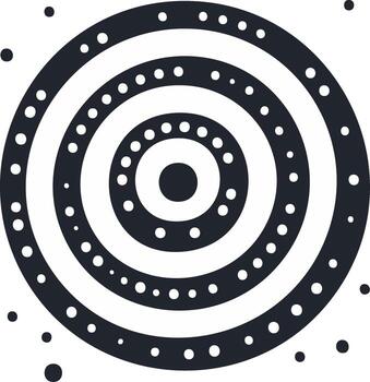 concéntrico círculos con punteado y sólido elementos vector