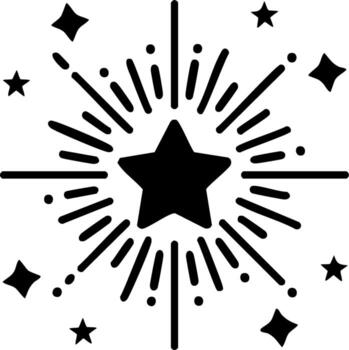 explotando Starburst con dispersado estrellas y puntos celebracion icono vector