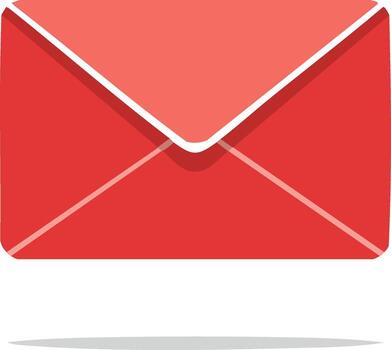 brillante rojo cerrado correo sobre gráfico para nuevo mensaje notificación o contacto icono vector