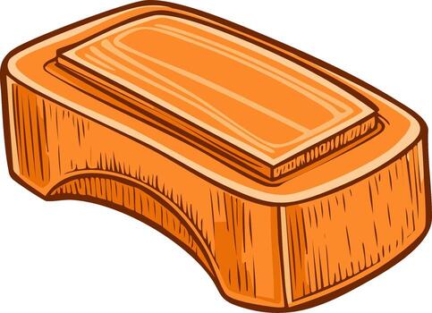 naranja rectangular objeto mano dibujado ilustración, con Tres dimensional estilo vector