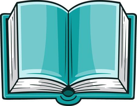 Open Turquoise Book With Blank Pages Ready For Text Or Design vector