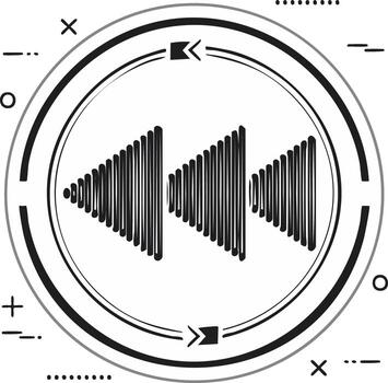 Fast Forward Symbol Icon Vintage Style Play Button Media Player Control vector