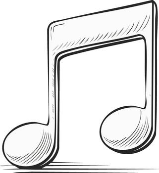 estilizado bosquejo de un octavo Nota diseño para música educación y musical actuación recursos vector