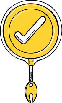 Doodle Style Correct Symbol Round Sign for Approval and Verification vector