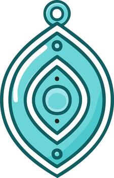 turquesa ojo forma colgante encanto con circular lazo vector