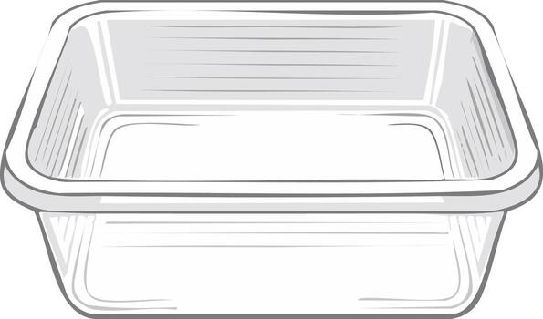 estilizado ilustración de un rectangular el plastico almacenamiento envase o comida envase, vacío y Listo a utilizar vector
