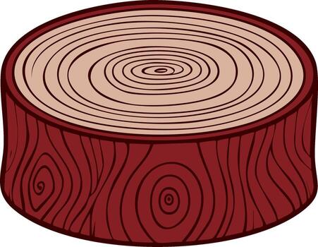 ilustrado cruzar sección de un árbol maletero con visible crecimiento anillos vector