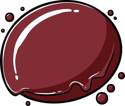 resumen borgoña líquido soltar con un lustroso superficie, rezumando efecto, y que cae gotas ilustración vector