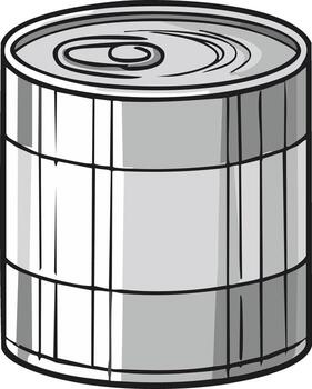 Simple illustration of a generic metal food can, ideal for various usage scenarios vector