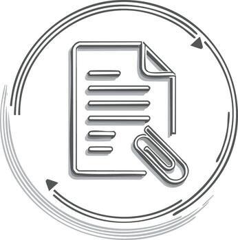 digital archivo icono con papel acortar para organización en un circular flujo de trabajo ilustración vector