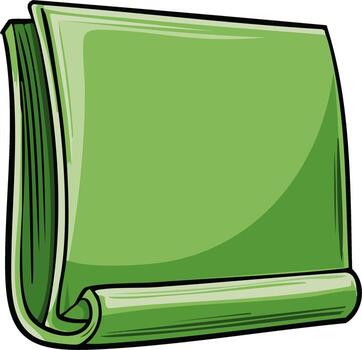Green rolled paper or document with a subtle curl at the bottom edge vector
