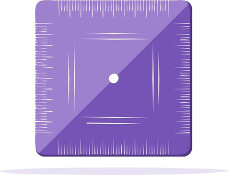 Lavender square quilting ruler with grid lines and markings for accurate measurements in a sewing or crafting project vector