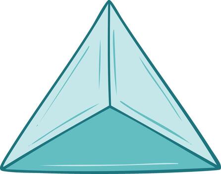 Blue geometric triangular prism abstract illustration with subtle transparent effects vector