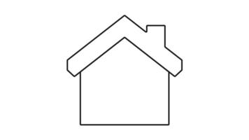 animerad minimal ikon täcka över av en hus med stängd hänglås på vit bakgrund. symbol av Hem skydd, Integritet eller smart säkerhet systemet för gränssnitt och media. begrepp. hus skydd. video