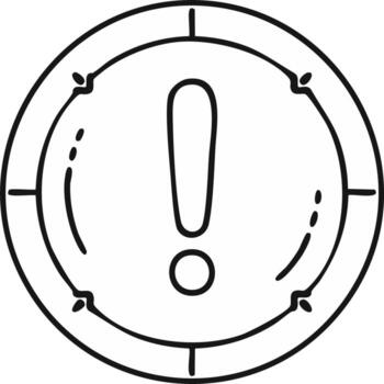 Hand Drawn Warning Sign with Exclamation Point in a Circle Alert Indicator Icon vector