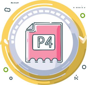 p4 documento archivo icono dentro un circular flecha para digital proceso o actualizar ciclo vector