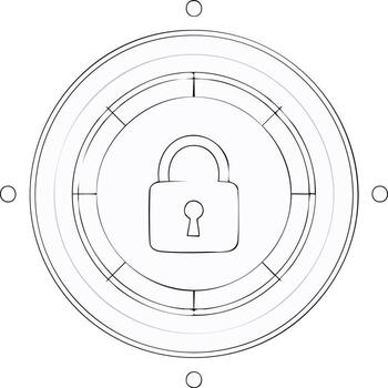 proteccion anillo con central candado contorno para seguro datos vector