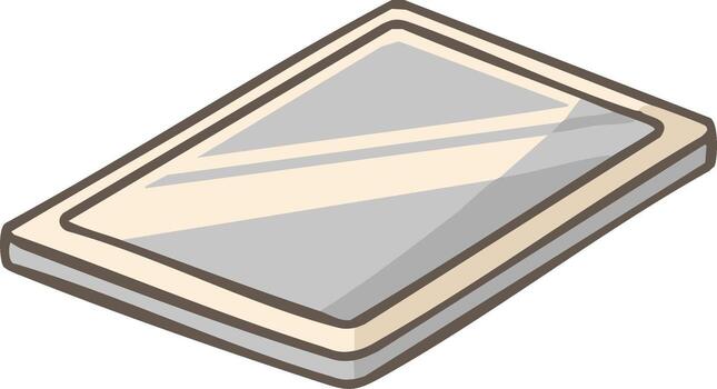 Blank rectangular digital screen or tablet device with a light frame and subtle reflections vector