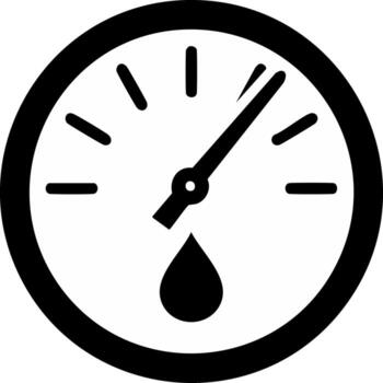 Fluid Level Gauge Icon with Droplet Symbol Measuring Quantity and Volume vector