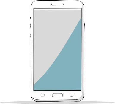 Drawn Smartphone with Empty Screen for Mockup Display or Application Design vector