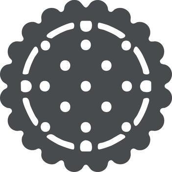 sencillo engranaje conformado diseño con interno círculos y guisado al gratén bordes redondo mecánico parte ilustración vector